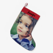 Creëer je eigen persoonlijke volledige foto kerstm kleine kerstsok (Voorkant (Hangend))