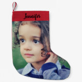 Creëer je eigen persoonlijke volledige foto kerstm kleine kerstsok (Voorkant)