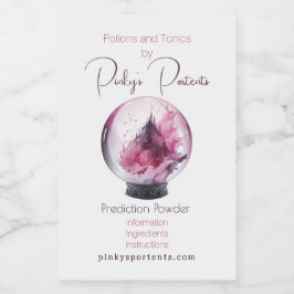 Creëer Je eigen Pink Crystal Ball Apothecary Voedselcontainer Etiket