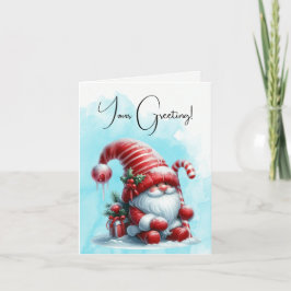 Creëer Je eigen pluizige pepermunt kerstgnoom Feestdagen Kaart