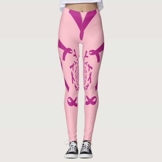Creëer je eigen prachtige roze lintkankerzorg leggings (Voorkant)