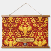 Creëer je eigen Premium Vergulde Gloed Olifant Mar Hangend Wandkleed (Voorkant 2)