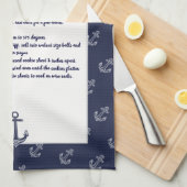 Creëer Je eigen Recipe Keepomwille Navy Blue Ancho Theedoek (Quarter Fold)