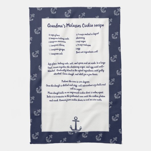 Creëer Je eigen Recipe Keepomwille Navy Blue Ancho Theedoek (Verticaal)