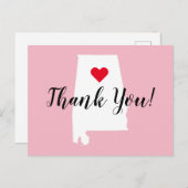 Creëer je eigen Red Heart White Alabama Dank je Briefkaart (Voorkant / Achterkant)