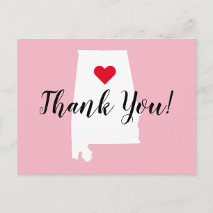 Creëer je eigen Red Heart White Alabama Dank je Briefkaart