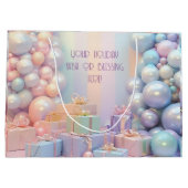 Creëer je eigen regenboog kerstballen groot cadeauzakje (Achterkant)