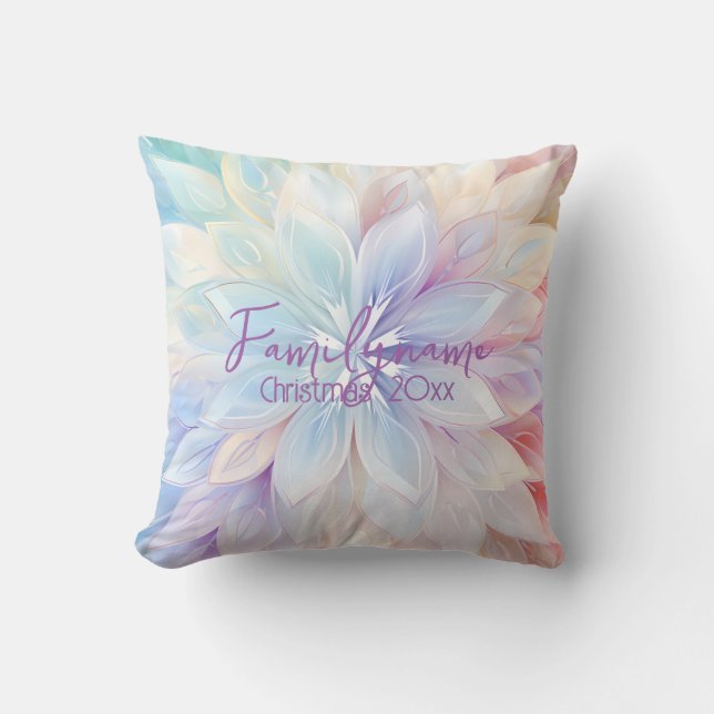 Creëer Je eigen regenboog kerstpunsettia Kussen (Voorkant)