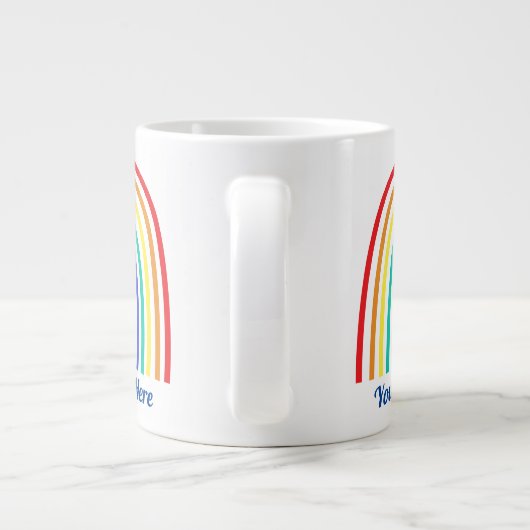 Creëer je eigen regenboogleraar grote koffiekop (Achterkant)
