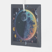Creëer Je eigen regenboogmanen Glas Ornament (Voorkant links)