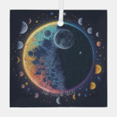 Creëer Je eigen regenboogmanen Glas Ornament (Achterkant)