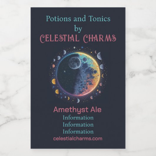 Creëer Je eigen regenboogmanen Wijn Etiket (Enkel label)