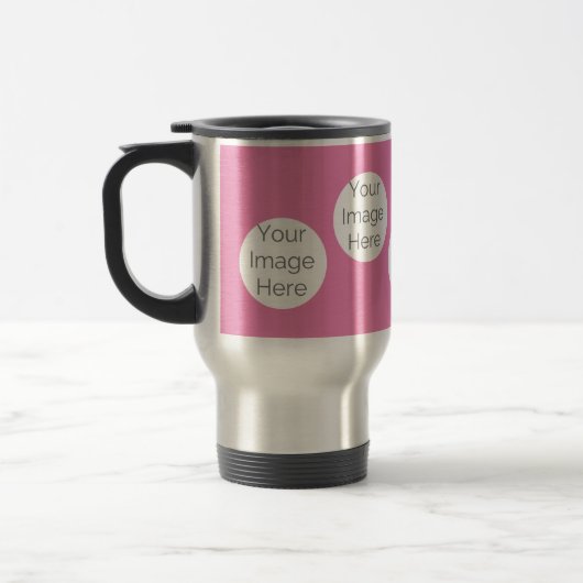 creëer je eigen reis Mug cup met foto's roze Reisbeker (Links)
