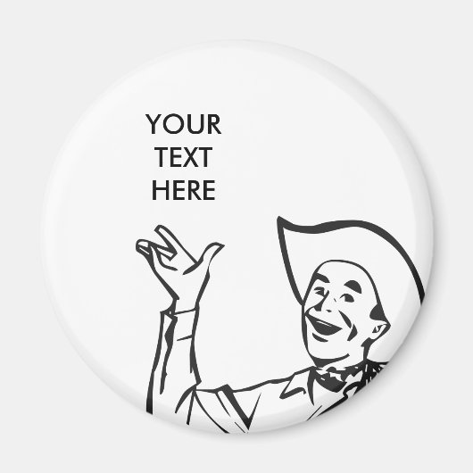CREËER JE EIGEN RETRO COWBOY CADEAUS MAGNEET (Voorkant)