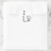 CREËER JE EIGEN RETRO COWBOY CADEAUS RONDE STICKER (Tas)