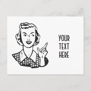 CREËER JE EIGEN RETRO MAD HUISVROUW GESCHENKEN BRIEFKAART