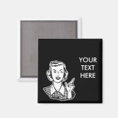 CREËER JE EIGEN RETRO MAD HUISVROUW GESCHENKEN MAGNEET (Voorkant / Achterkant)
