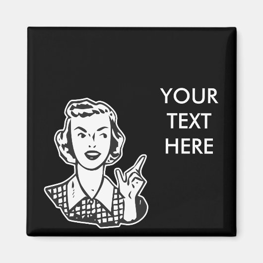 CREËER JE EIGEN RETRO MAD HUISVROUW GESCHENKEN MAGNEET (Voorkant)