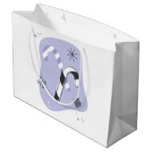 Creëer Je eigen retro Paarse snoeprieten kerst Groot Cadeauzakje (Achterkant Gekanteld)
