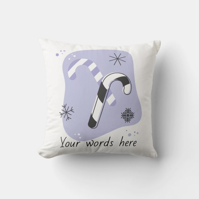 Creëer Je eigen retro Paarse snoeprieten kerst Kussen (Voorkant)