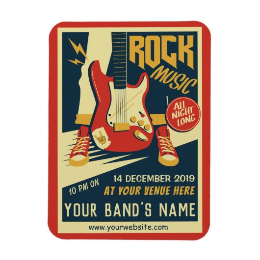 Creëer je eigen Retro Rock Music magnet Magneet (Verticaal)