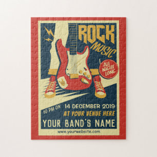 Creëer je eigen Retro Rock Music puzzel
