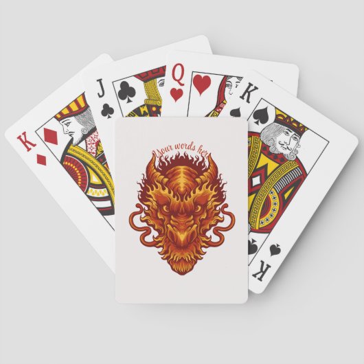 Creëer Je eigen rode drakenhoofd Pokerkaarten (Achterkant)