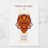 Creëer Je eigen rode drakenhoofd Voedselcontainer Etiket (Enkel label)