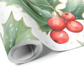 Creëer je eigen rode Holly White Cadeaupapier (Rol Hoek)