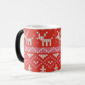 Creëer Je eigen rode kerst trui patroon Magische Mok (Voorkant links)