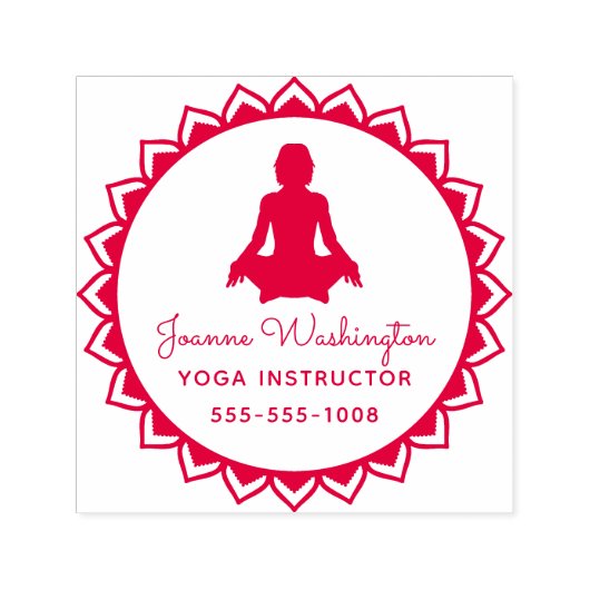 Creëer Je eigen rode yogapose Zelfinktende Stempel (Design)