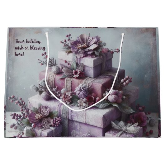 Creëer je eigen romantische Paarse Cadeaus Groot Cadeauzakje (Voorkant)