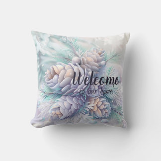Creëer je eigen romantische Paarse pinecones Kussen