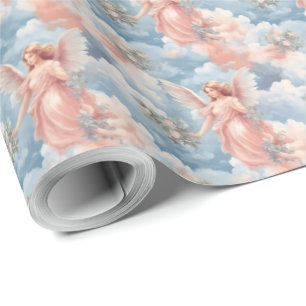 Creëer je eigen romantische  Pink Angels Cadeaupapier