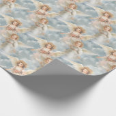 Creëer Je eigen romantische  roze rozenengelen Cadeaupapier (Hoek)