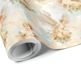 Creëer je eigen romantische Yellow Roses Angels Cadeaupapier