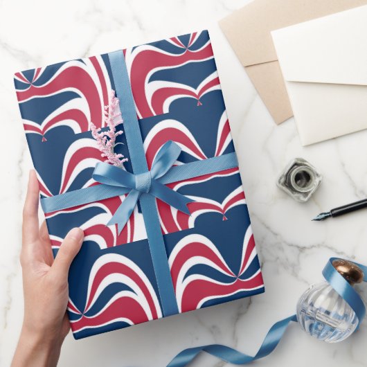 Creëer je eigen Rood Blauw en wit Cadeaupapier (Geschenken)