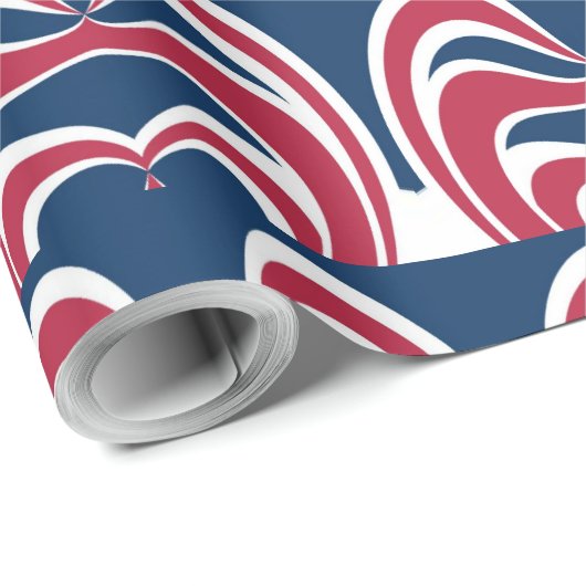 Creëer je eigen Rood Blauw en wit Cadeaupapier (Rol Hoek)