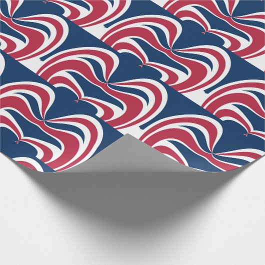 Creëer je eigen Rood Blauw en wit Cadeaupapier (Hoek)