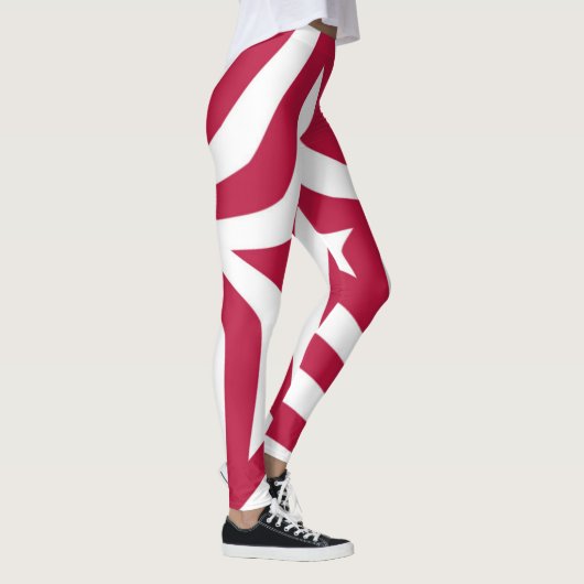 Creëer je eigen, roodrode, witte kerstmis leggings (Rechts)