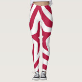 Creëer je eigen, roodrode, witte kerstmis leggings (Voorkant)