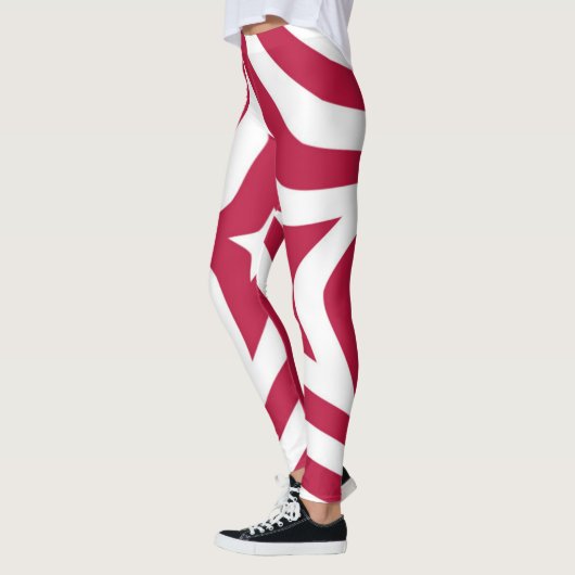 Creëer je eigen, roodrode, witte kerstmis leggings (Links)