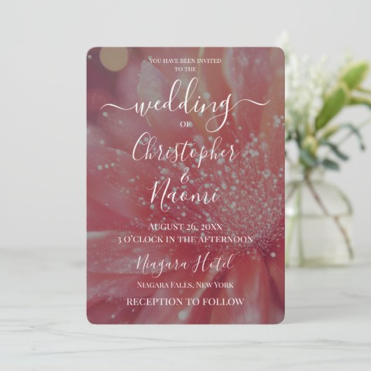 Creëer je eigen roze fantasybloem kaart (Staand voorkant)