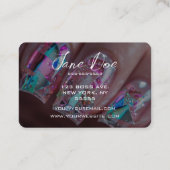 Creëer je eigen roze holografische nagels visitekaartje (Achterkant)