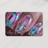 Creëer je eigen roze holografische nagels visitekaartje (Voorkant)