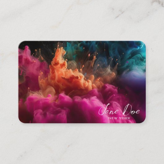 Creëer je eigen roze kleurwolken visitekaartje (Voorkant)