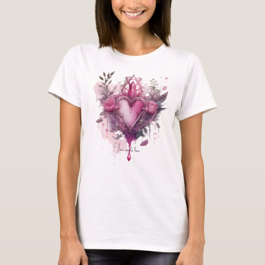 Creëer Je eigen roze liefdeskaars T-shirt (Voorkant)