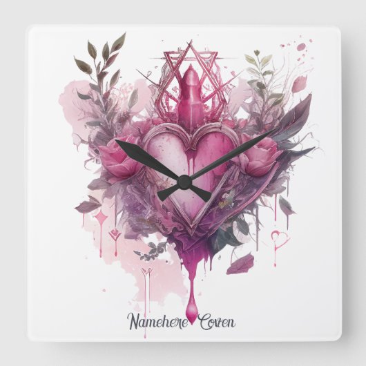 Creëer Je eigen roze liefdeskaars Vierkante Klok (Voorkant)
