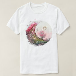 Creëer Je Eigen Roze Maan Landschap T-shirt