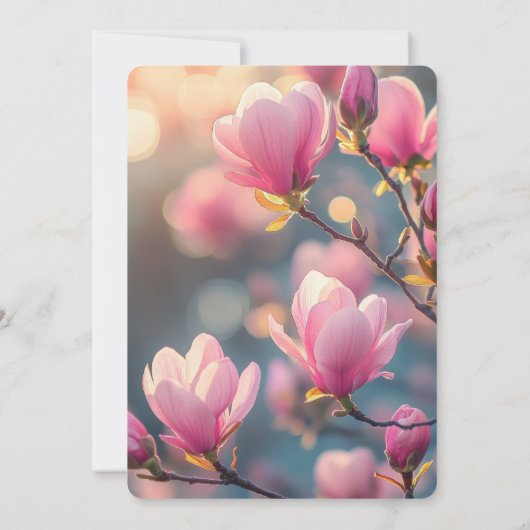 Creëer je eigen roze ontluikende bloemen kaart (Achterkant)